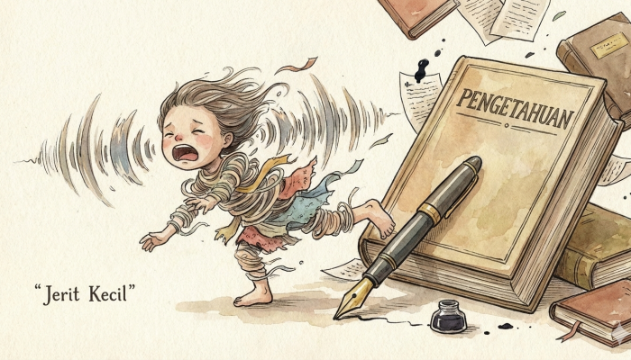Jerit Kecil yang Tersandung Buku dan Pena